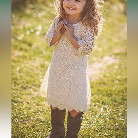 Lace Flower Girl Dress - Picture 3 of 6